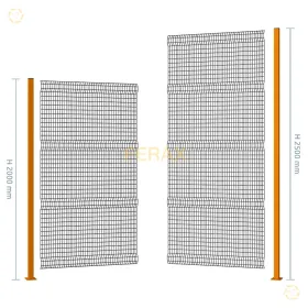 Panel de malla de rejilla con reticulado de 8 x 41 mm y varilla Ø 3 mm conforme EN ISO 14120 de TÜV SÜD