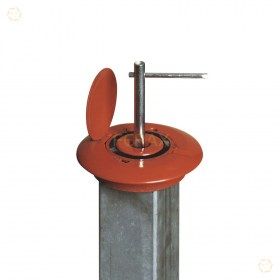 Pilona retráctil manual o semiautomática, con bloqueo de llave triangular